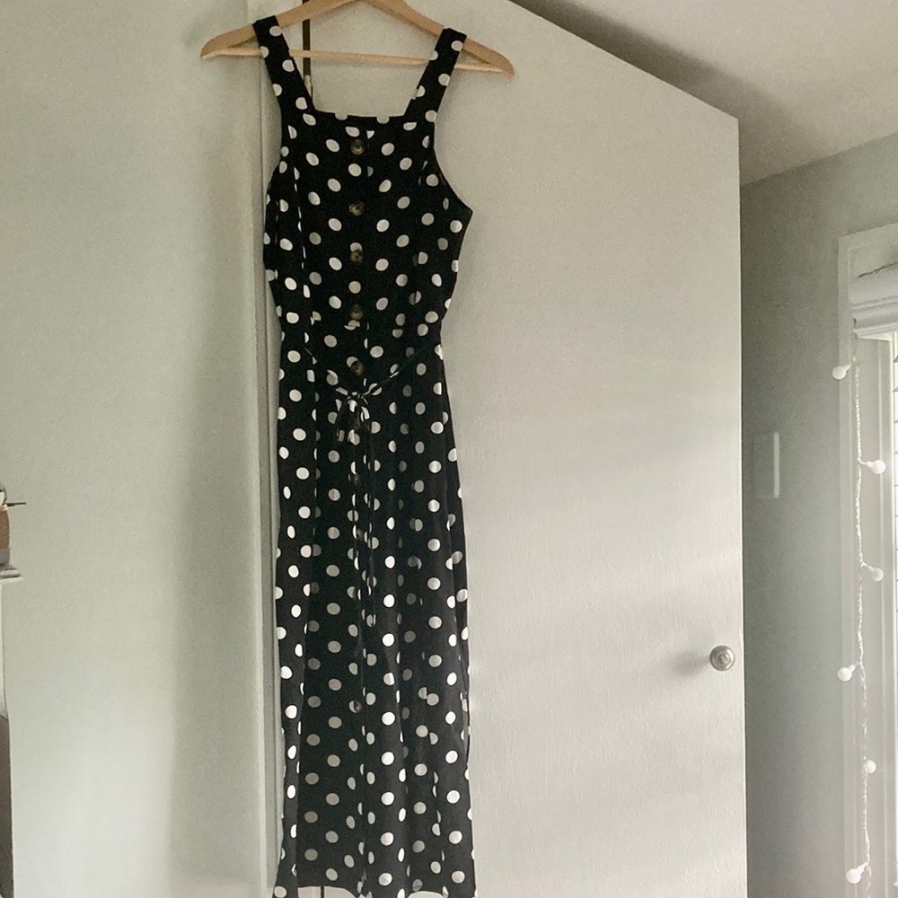 Miss Selfridge Polka Dot Button Down Midi Dress